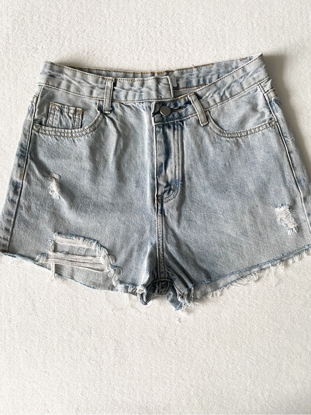OAK + FORT Asymmetric Denim Shorts